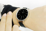 Calvin Klein Equal Black Dial Black Leather Strap Watch for Women - K3E231C1 Authentic Buy Shop Now