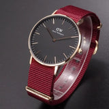 Daniel Wellington Classic Roselyn Black Dial Maroon Nylon Strap Watch For Women - DW00100273 Authentic Buy Shop Now