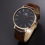 Daniel Wellington Bristol Black Dial Brown Leather Strap Watch For Men - DW00100125 Authentic Buy Shop Now