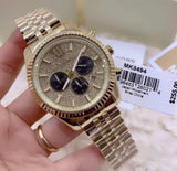 Michael Kors Lexington Crystals Gold Dial Gold Steel Strap Watch for Men - MK8494 Authentic Buy Shop Now