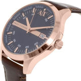 Armani Exchange Hampton Chronograph Blue Dial Brown Leather Strap Watch For Men - AX2172 Authentic Buy Shop Now