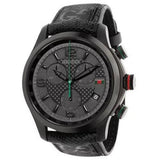 Gucci G Timeless Chronograph Black Dial Black Leather Strap Watch For Men - YA126244 Authentic Buy Shop Now