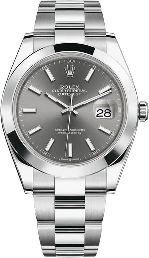 Rolex Datejust 41 Oyster Grey Dial Oystersteel Strap Watch for Men - M126300-0007 Authentic Buy Shop Now