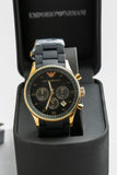 Emporio Armani Sportivo Quartz Black Dial Black Steel Strap Watch For Men - AR8023 Authentic Buy Shop Now