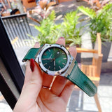 Salvatore Ferragamo F-80 Classic Green Dial Green Leather Strap Watch for Men - SFDT00519 Authentic Buy Shop Now