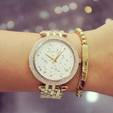 Michael Kors Darci White Dial Gold Steel Strap Watch for Women - MK3727 Authentic Buy Shop Now