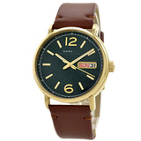Marc Jacobs Fergus Green Dial Brown Leather Strap Watch for Men - MBM5077 Authentic Buy Shop Now