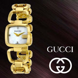 Gucci G Gucci Diamonds Mother of Pearl Dial Yellow Gold Steel Strap Watch For Women - YA125513 Authentic Buy Shop Now