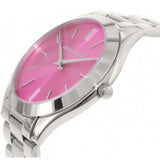 Michael Kors Slim Runway Quartz Pink Dial Silver Steel Strap Watch For Women - MK3291 Authentic Buy Shop Now