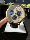 Movado Heritage Chronograph White Black Leather Strap Watch for Men - 3650007 Authentic Buy Shop Now