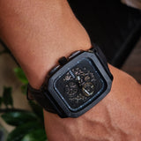 Fossil Inscription Automatic Skeleton Black Dial Black Steel Strap Watch for Men - BQ2574 Authentic Buy Shop Now