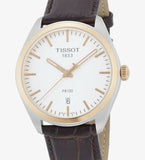 Tissot T Classic PR 100 Quartz White Dial Brown Leather Strap Watch for Men - T101.410.26.031.00 Authentic Buy Shop Now