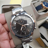 Fossil Townsman Chronograph Grey Dial Silver Steel Strap Watch for Men - FS5407 Authentic Buy Shop Now