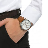 Hugo Boss Grand Prix White Dial Brown Leather Strap Watch for Men - 1513475 Authentic Buy Shop Now