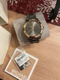 Michael Kors Runway Quartz Grey Dial Grey Steel Strap Watch For Women - MK8576 Authentic Buy Shop Now