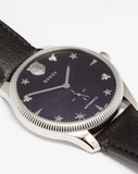 Gucci G Timeless Automatic Blue Dial Black Leather Strap Watch For Men - YA126347 Authentic Buy Shop Now