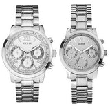 Guess Mini Sunrise Silver Dial Silver Steel Strap Watch For Women - W0448L1 Authentic Buy Shop Now