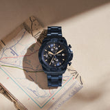 Fossil Bronson Chronograph Blue Dial Blue Steel Strap Watch for Men - FS5916 Authentic Buy Shop Now