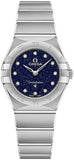 Omega Constellation Manhattan Quartz Diamonds Blue Dial Silver Steel Strap Watch for Women - 131.10.25.60.53.001 Authentic Buy Shop Now