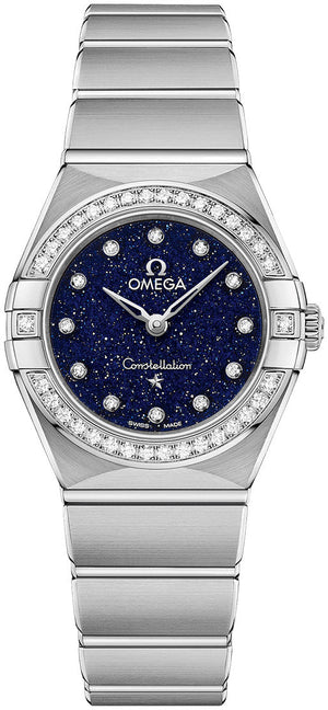 Omega Constellation Manhattan Quartz Diamonds Blue Dial Silver Steel Strap Watch for Women - 131.15.25.60.53.001 Authentic Buy Shop Now