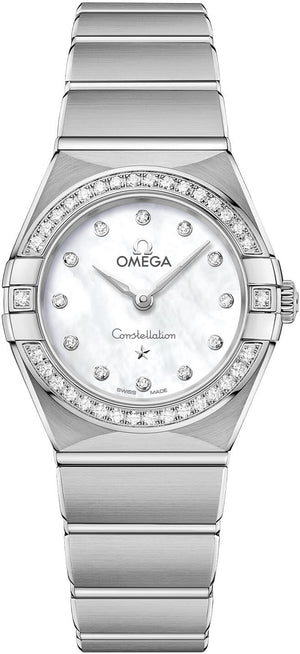 Omega Constellation Manhattan Quartz Diamonds Mother of Pearl Dial Silver Steel Strap Watch for Women - 131.15.25.60.55.001 Authentic Buy Shop Now