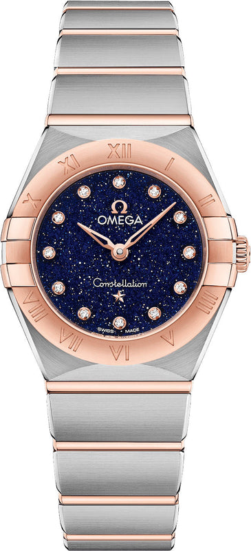 Omega Constellation Quartz Diamonds Blue Dial Two Tone Steel Strap Watch for Women - 131.20.25.60.53.002 Authentic Buy Shop Now