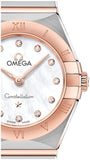 Omega Constellation Manhattan Quartz Diamonds Mother of Pearl Dial Two Tone Steel Strap Watch for Women - 131.20.25.60.55.001 Authentic Buy Shop Now