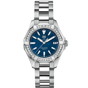 Tag Heuer Aquaracer Quartz Diamonds Blue Dial Silver Steel Strap Watch for Women - WAY131N.BA0748 Authentic Buy Shop Now