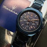 Maserati Stile Chronograph Blue Dial Blue Steel Strap Watch For Men - R8873642008 Authentic Buy Shop Now