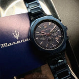 Maserati Stile Chronograph Blue Dial Blue Steel Strap Watch For Men - R8873642008 Authentic Buy Shop Now