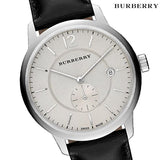 Burberry The Classic Horseferry Beige Dial Black Leather Strap Watch for Men - BU10000 Authentic Buy Shop Now