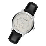 Burberry The Classic Horseferry Beige Dial Black Leather Strap Watch for Men - BU10000 Authentic Buy Shop Now