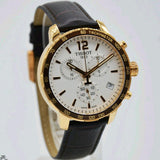 Tissot Quickster Chronograph 42mm White Dial Brown Leather Strap Watch For Men - T095.417.36.037.00 Authentic Buy Shop Now