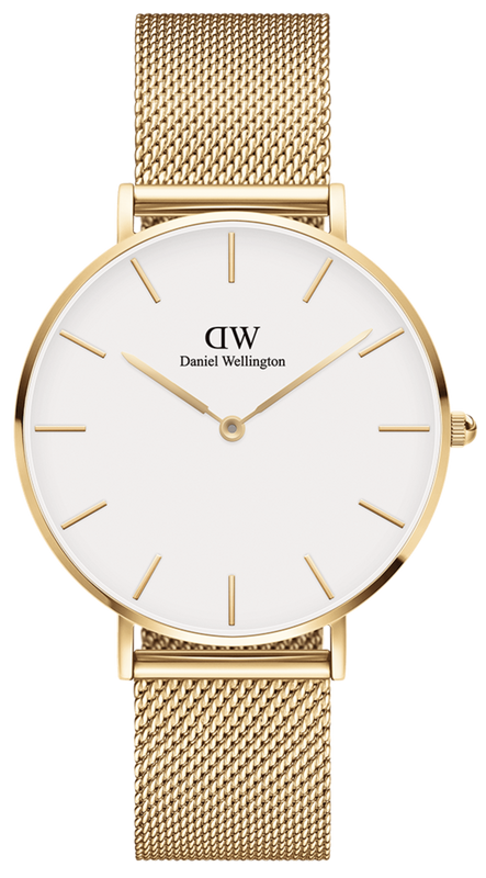 Daniel Wellington Classic Petite White Dial Gold Mesh Bracelet Watch For Women - DW00100348 Authentic Buy Shop Now