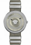 Versace V Metal Icon Silver Dial Silver & Grey Strap Watch for Women - VLC120016 Authentic Buy Shop Now
