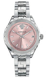 Versace Hellenyium Pink Dial Silver Steel Strap Watch for Women - V12010015 Authentic Buy Shop Now