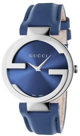 Gucci Interlocking G Blue Dial Blue Leather Strap Watch For Women - YA133322 Authentic Buy Shop Now