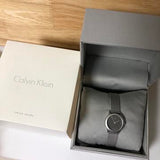 Calvin Klein Minimal Grey Dial Silver Mesh Bracelet Watch for Women - K3M53154 Authentic Buy Shop Now