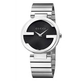 Gucci Interlocking G Quartz Black Dial Black Steel Strap Watch For Women - YA133502 Authentic Buy Shop Now