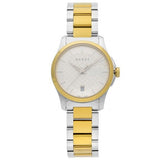 Gucci G Timeless Quartz Silver Dial Two Tone Steel Strap Watch For Women - YA126531 Authentic Buy Shop Now