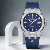 Maurice Lacroix Aikon Automatic Date Blue Dial Blue Silicone Strap Watch For Men - AI6008-SS000-430-4 Authentic Buy Shop Now