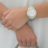 Marc Jacobs Blade White Dial SIlver Steel Strap Watch for Women - MBM3100 Authentic Buy Shop Now