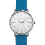Michael Kors Jaryn Quartz Silver Dial Blue Leather Strap Watch For Women - MK2495 Authentic Buy Shop Now