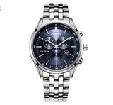 Citizen Eco Drive Chronograph Blue Dial Silver Steel Strap Watch For Men - AT2140-55L Authentic Buy Shop Now