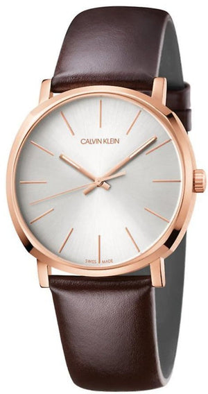 Calvin Klein Posh Silver Dial Brown Leather Strap Watch for Men - K8Q316G6 Authentic Buy Shop Now