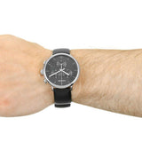Calvin Klein High Noon Chronograph Black Dial Black Leather Strap Watch for Men - K8M271C1 Authentic Buy Shop Now