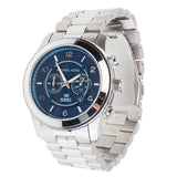Michael Kors Stop Hunger Chronograph Blue Dial Silver Steel Strap Watch for Men - MK8314 Authentic Buy Shop Now