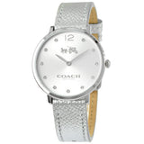 Coach Slim Easton Silver Dial Silver Leather Strap Watch for Women - 14502685 Authentic Buy Shop Now