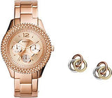 Fossil Stella Rose Gold Dial Rose Gold Steel Strap Watch for Women - ES3590 Authentic Buy Shop Now