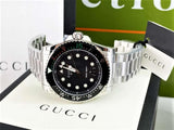 Gucci Dive Analog Black Dial Silver Steel Strap Watch For Men - YA136208 Authentic Buy Shop Now